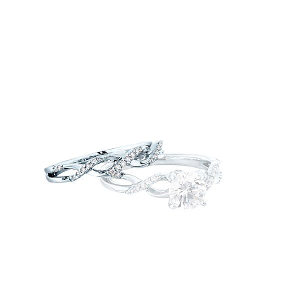 Ladies Matching White Gold .10ct tw Diamond Wedding Band Mounting